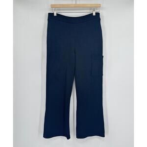 St. John Sport Black Santana Knit Cargo Pocket Straight Leg Pull On Pants Sz P